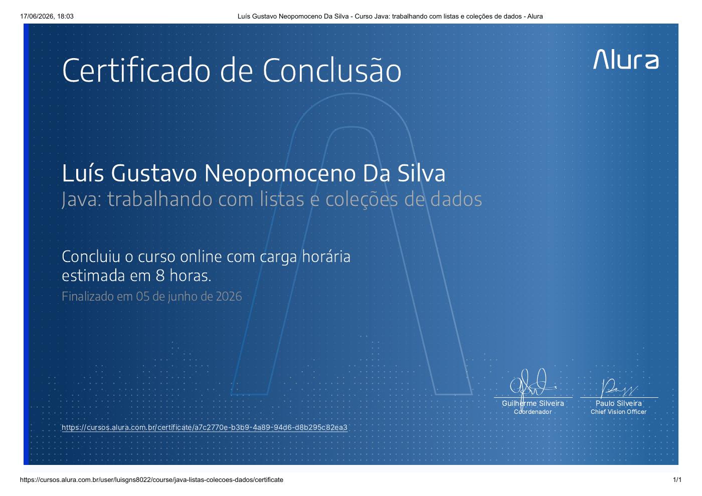 Prévia do certificado de Java: trabalhando com listas e coleções de dados