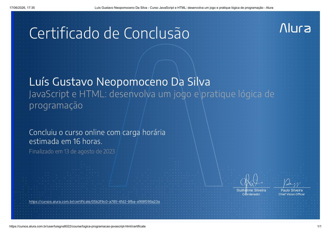 Prévia do certificado de JavaScript e HTML: desenvolva um jogo e pratique lógica de programação